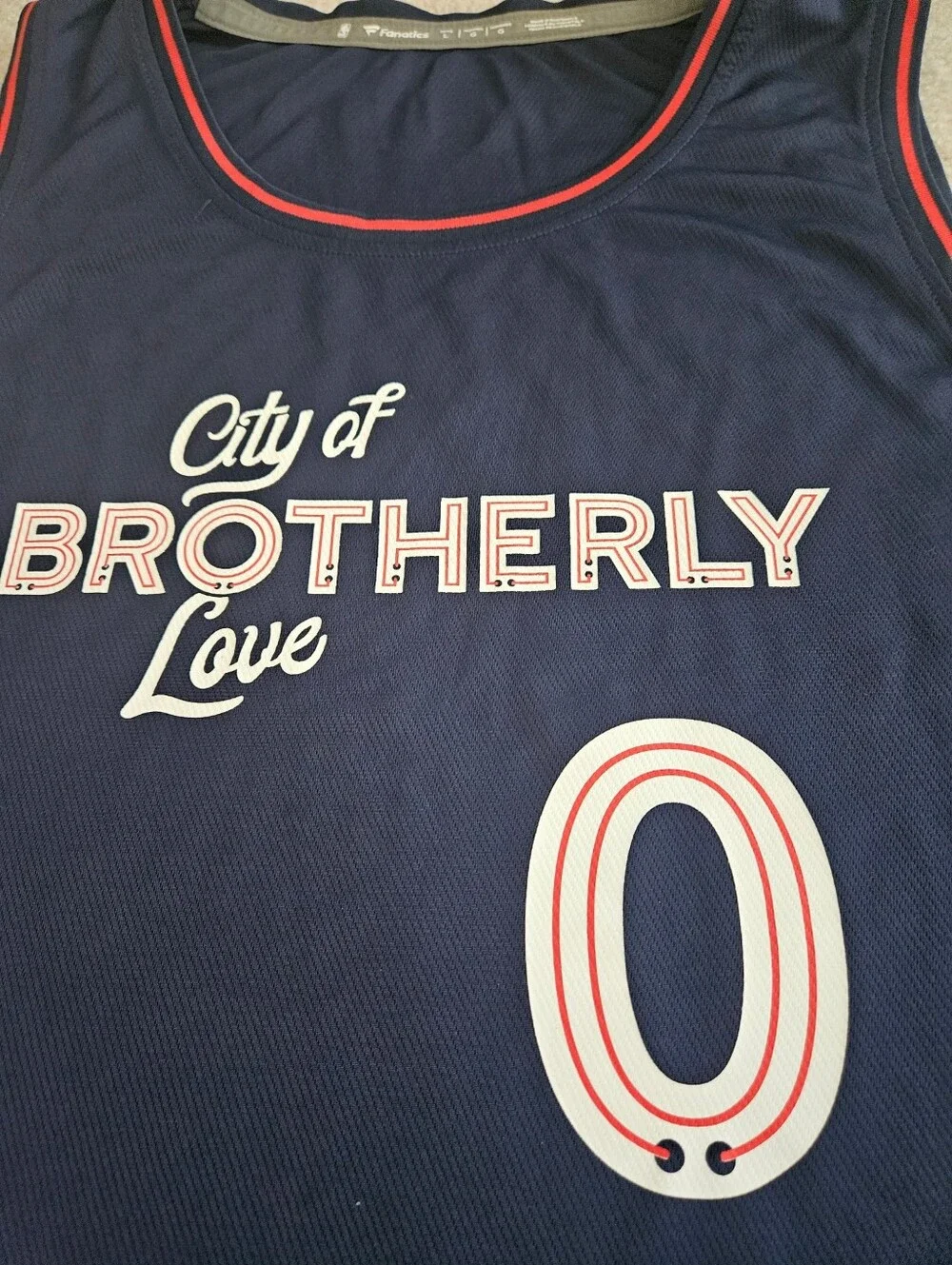 Tyrese Maxey City of Brotherly Love Jersey Mens Large Fanatics NBA Authentics - Picture 7 of 10